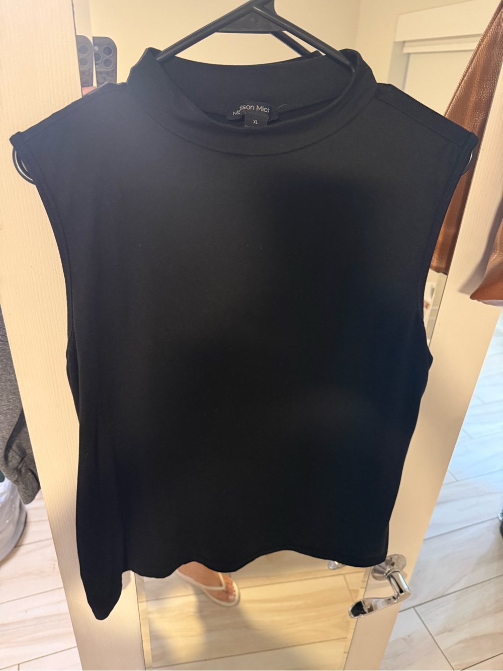 NWOT Madison Mckinley Sleeveless Mock Neck Tank - Black